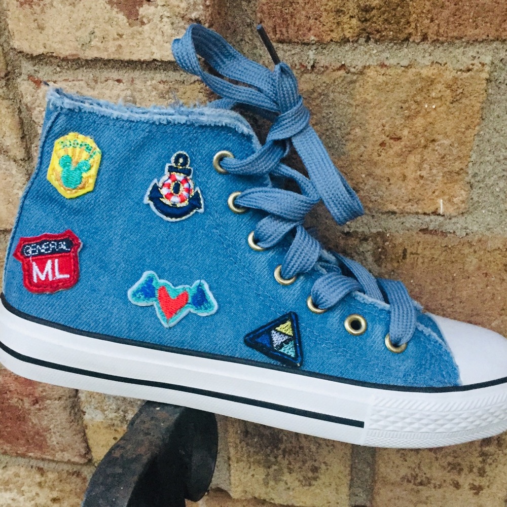 Pinky Denim High Top Sneakers